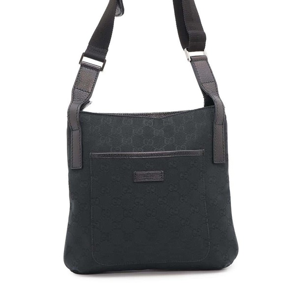 Gucci Bag Black Canvas GG Shoulder - Picture 1 of 8